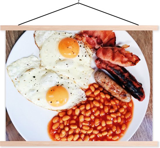 Petit déjeuner anglais aux fèves au lard assiette scolaire lattes