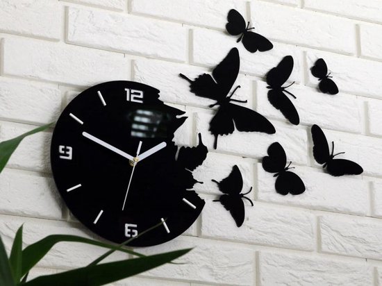 Grote Decoratieve 3D Wandklok met LED-Verlichting, Creatieve Koi
