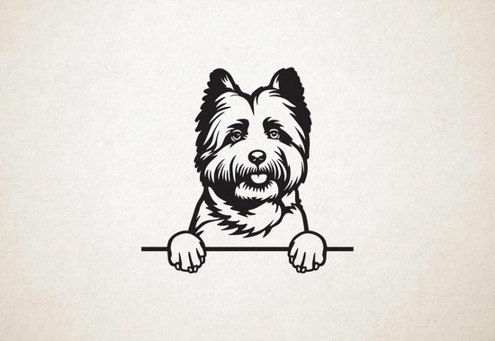 Cairn Terrier - hond met pootjes - M - 60x62cm - Zwart - wanddecoratie