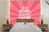 Behang - Fotobehang Vintage - Design - Tekst - Breedte 280 cm x hoogte 280 cm