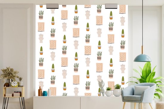Papier peint - Papiers Papier peint photo Salle de bain - Plantes - Motif - Largeur 280 cm x Hauteur 280 cm