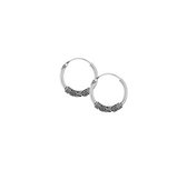 YO&NO - Oorbellen - Zilver - Oorringen - Bali - Geoxideerd - 3mm - 16mm - Sieraden vrouw - Heren - Zilver 925
