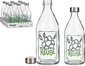 Fles Reuse Glas Staal 1000 ml