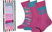 Tommy Hilfiger kids blocked stripes giftbox 3P roze - 31-34