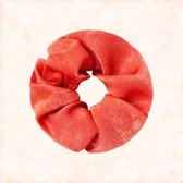 Scrunchie - Satijn - Oranje - Rood - haaraccessoire - Haarelastiek