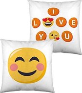 Kussen met vulling Emoji I Love You (40 x 40 cm)