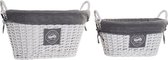 Basket spelset DKD Home Decor vlechtwerk Stof Traditioneel (2 pcs)