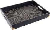 Valet Tray DKD Home Decor Cirkels Zwart Hout MDF (40 x 30 x 5 cm)