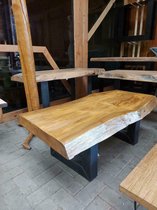 Industriële salontafel iepenhout