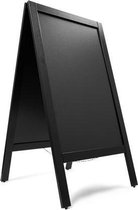 Krijtstoepbord zwart - dubbelzijdig - 75 x 135 cm