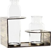 Vaas DKD Home Decor Zwart Champagne Metaal Kristal Loft (20 x 9 x 20 cm)