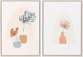 Schilderij DKD Home Decor Canvas Vaas (2 pcs) (53 x 4.5 x 73 cm)