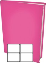 Rekbare Boekenkaften A4 - Roze - 12 stuks inclusief grijze labels