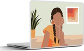 Laptop sticker - 10.1 inch - Vrouw - Jurk - Zomer - 25x18cm - Laptopstickers - Laptop skin - Cover