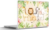 Laptop sticker - 10.1 inch - Jungle - Dieren - Bloemen - Planten - 25x18cm - Laptopstickers - Laptop skin - Cover