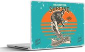 Laptop sticker - 17.3 inch - Vintage - Surf - Surfplank - 40x30cm - Laptopstickers - Laptop skin - Cover