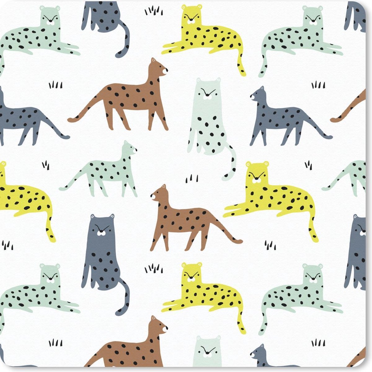 Muismat 20x20 cm - Mousepad Kat - Dieren - Wit - Muismatten