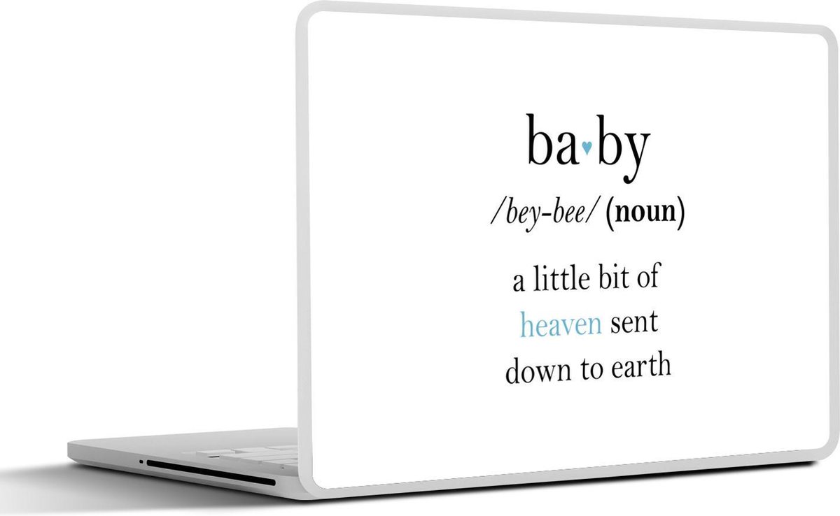 Laptop sticker - 14 inch - Woordenboek - Spreuken - Quotes - Baby definitie - 32x5x23x5cm - Laptopstickers - Laptop skin - Cover