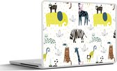 Laptop sticker - 10.1 inch - Dieren - Jungle - Pastel - Kinderen - 25x18cm - Laptopstickers - Laptop skin - Cover