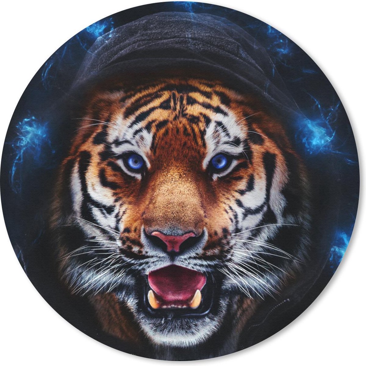 Muismat rond 30x30 cm - Mousepad Tijger - Kleding - Licht - Ronde muismatten