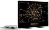Laptop sticker - 11.6 inch - Kaart - Londen - Zwart - Goud - 30x21cm - Laptopstickers - Laptop skin - Cover