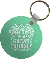 Sleutelhanger - Vintage - Dokter - Tekst - Plastic - Rond - Uitdeelcadeautjes - Vaderdag cadeau - Geschenk - Cadeautje voor hem - Tip - Mannen