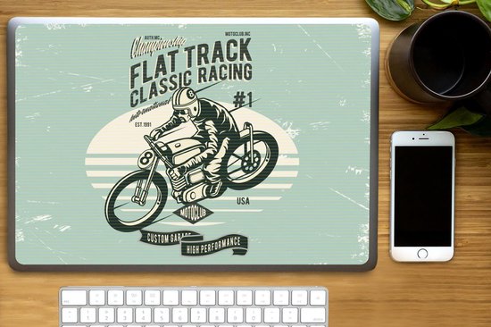 Sticker ordinateur portable - 17,3 pouces - Moteur - Rétro - Dessin - Devis