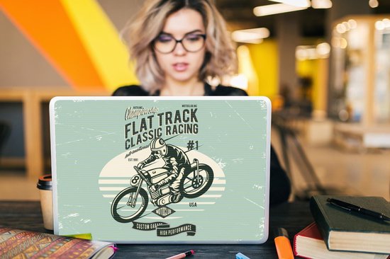 Sticker ordinateur portable - 17,3 pouces - Moteur - Rétro - Dessin - Devis