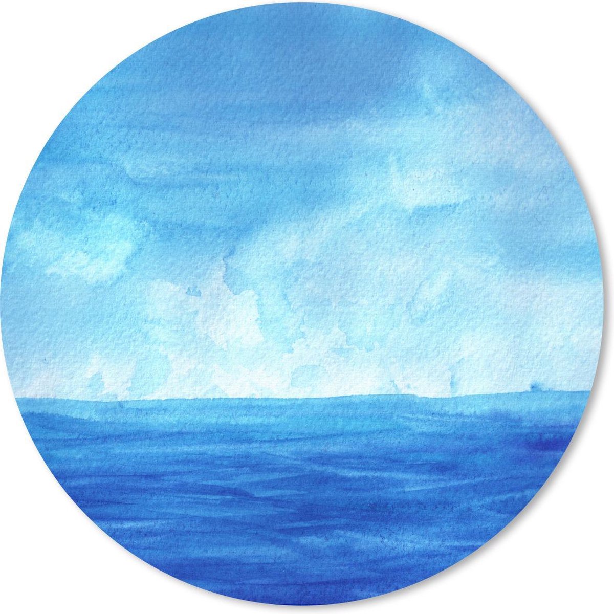 Muismat rond 20x20 cm - Mousepad Waterverf - Zee - Lucht - Ronde muismatten