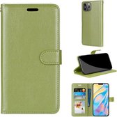 Pure Color Horizontale Flip PU Lederen Case met Houder & Kaartsleuven & Portemonnee & Fotolijst Voor iPhone 13 Pro Max (Groen)