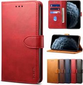 GUSSIM Zakelijke stijl horizontale flip lederen tas met houder & kaartsleuven & portemonnee voor iPhone 13 Pro (rood)