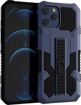 Vanguard Warrior All Inclusive tweekleurige schokbestendige TPU + pc-beschermhoes met houder voor iPhone 13 (blauw)