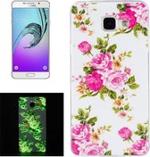 Voor Galaxy A3 (2016) / A310 Noctilucent Rose Flower Pattern IMD Vakmanschap Soft TPU Cover Case