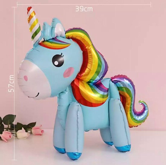 Unicorn Ballon - 3D Ballon Inclusief Opblaasrietje - Ballonnen - Ballonnen Verjaardag - Helium Ballonnen - Folieballon - Paarden - Pony - Eenhoorn - Unicorn Versiering - Unicorn