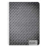 Must Notitieboek Spiral Metal A4 Papier 150 Vellen Grijs