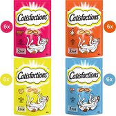 Catisfactions Mix 24 x 60g - 6x Fromage, 6x Boeuf, 6x Saumon, 6x Kip - 1440 grammes