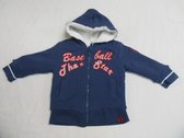 Dirkje - Jongens - Gilet - Sweater stof met kap - Gevoerd - blauw - 98 - 3 jaar
