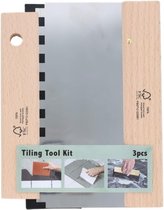 Tegels zetten tool kit | Tegelen | Tiling | 3 delig | Lijmkam | Voegrubber | Kunststof spaan