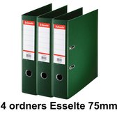 4 x Ordner Esselte Basic - kunststof - rug 75mm - groen
