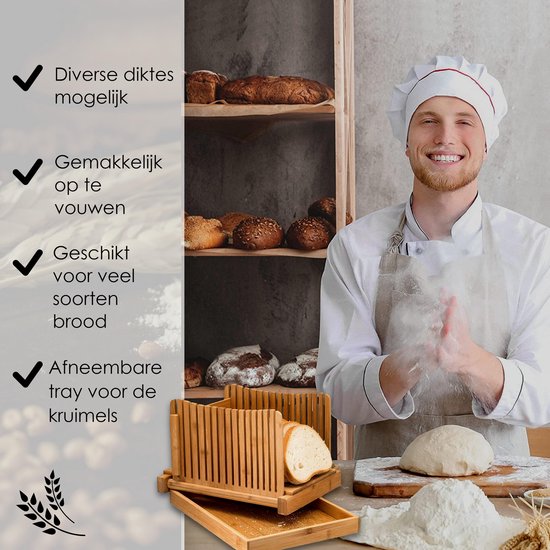 Jooba® broodsnijder hulpmiddel – Brood snijder – Broodplank hout –  hulpmiddel brood... | bol.com