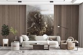 Behang - Fotobehang Marmer - Luxe - Goud - Zwart - Breedte 225 cm x hoogte 350 cm