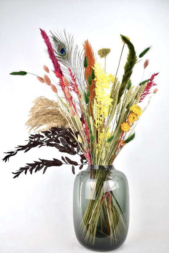 Bouquet de fleurs séchées 70 cm| Rouge-orange | Fleurs séchées | Fleurs séchées