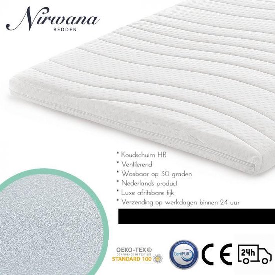 Nirwana Bedden - Surmatelas - 90x200 - Mousse froide HR - 12CM