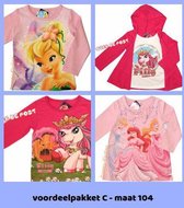 Disney voordeelpakket 4 stuks maat 104 meisjes - Tinkerbell Prinsessen Filly Elves t-shirt lange mouw longsleeve