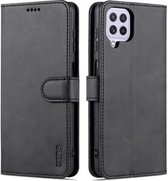 Voor Samsung Galaxy A22 4G AZNS Huid Voelen Kalf Textuur Horizontale Flip Lederen Case met Kaartsleuven & Houder & Portemonnee (Zwart)