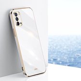 Voor OPPO Reno4 Pro XINLI Straight 6D Plating Gold Edge TPU Shockproof Case (wit)