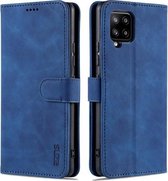 Voor Samsung Galaxy A42 5G AZNS Huid Voelen Kalf Textuur Horizontale Flip Lederen Case met Kaartsleuven & Houder & Portemonnee (Blauw)