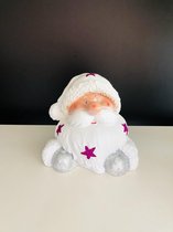 Kerstman Kerstpop #22 - 28 cm - polyester - glitters - polyresin - polystone - kunststof - decoratiefiguur - interieur en tuin - geschikt voor binnen en buiten - cadeau - geschenk