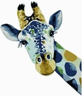 Paint By Numbers - Schilderen op Nummer - Gevlekte Giraffe - 50x40cm - Dieren - Volwassenen - Stipco