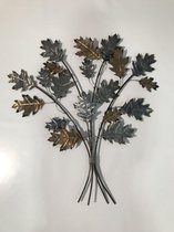 Metalen wanddecoratie – boeket met bladeren - 69cm x 73cm x 6cm